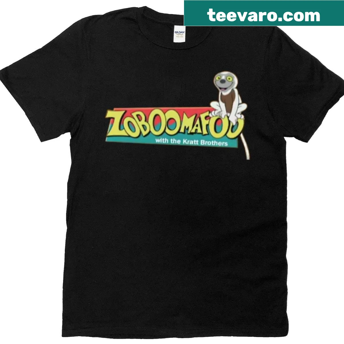 Fitted Zoboomafoo T-shirt featuring the playful character design — on a men's t-shirt