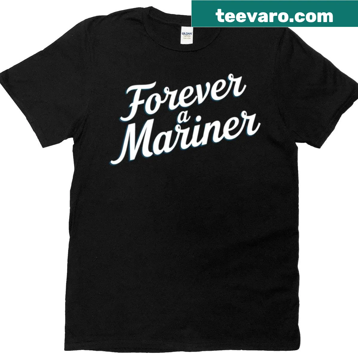 Bold typography T-shirt with the phrase 'Forever A Mariner', celebrating maritime life. — on a men's t-shirt