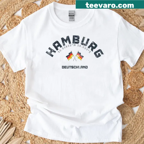 Minimalist Hamburg T-shirt with modern typography