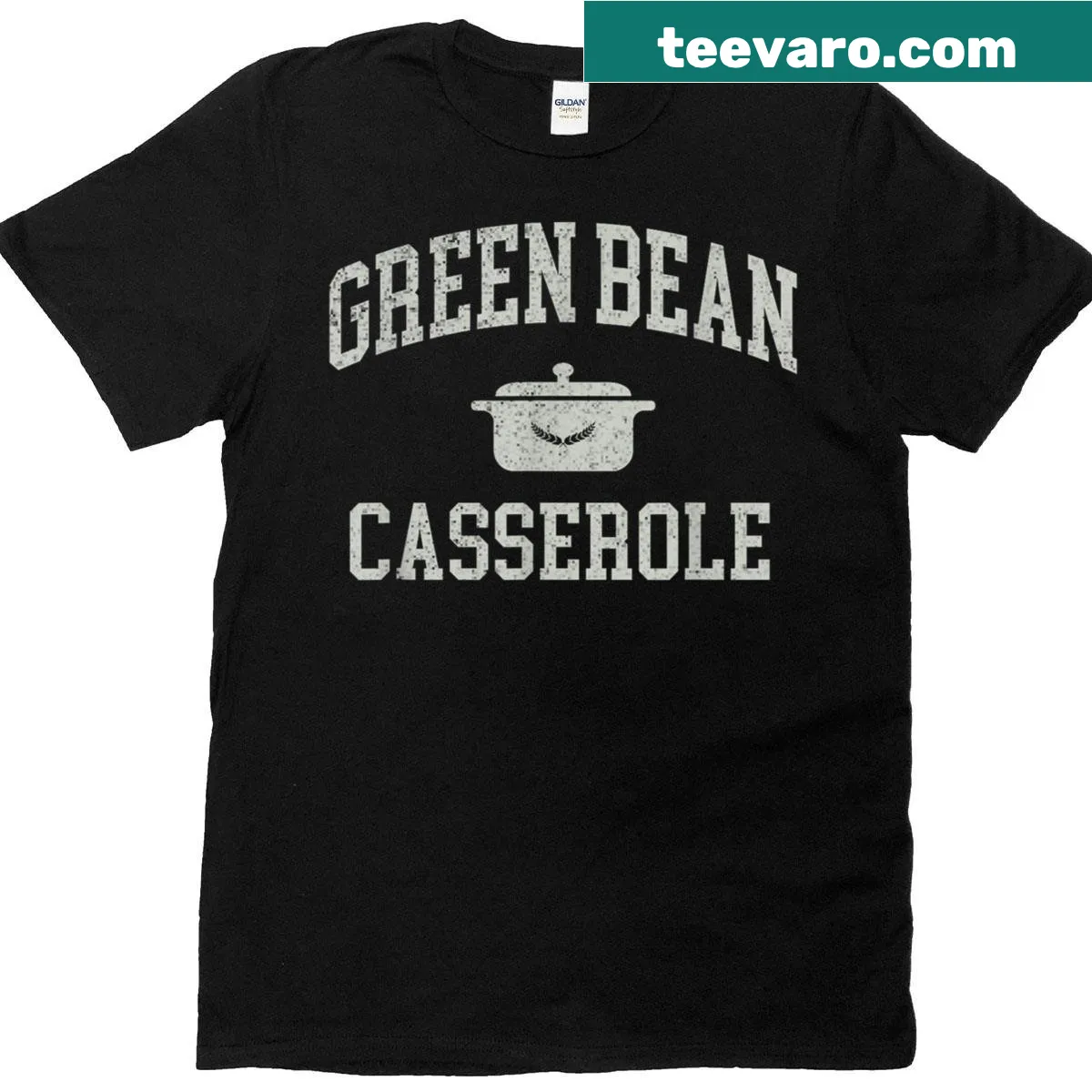 T-shirt featuring humorous text about green bean casserole for Thanksgiving. — on a men's t-shirt