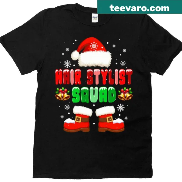 Funny Santa-themed hair stylist t-shirt for Christmas