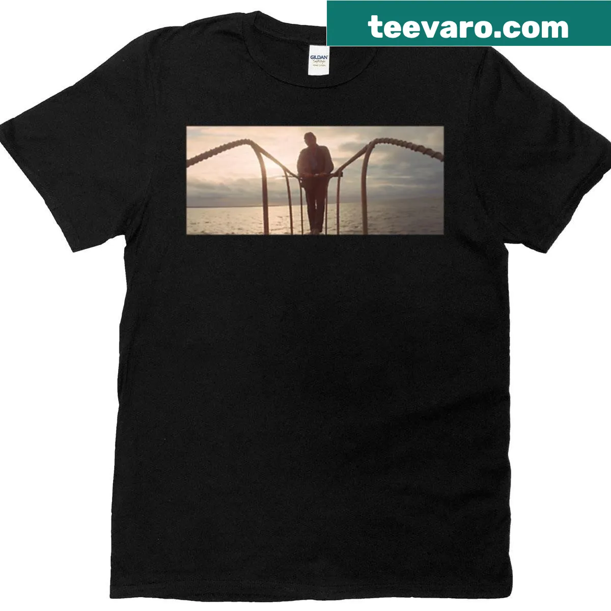 Cheerful fishing typography t-shirt for anglers — on a men's t-shirt