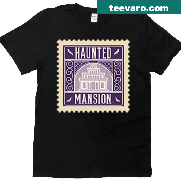 Spooky shirt with haunted stamp graphic