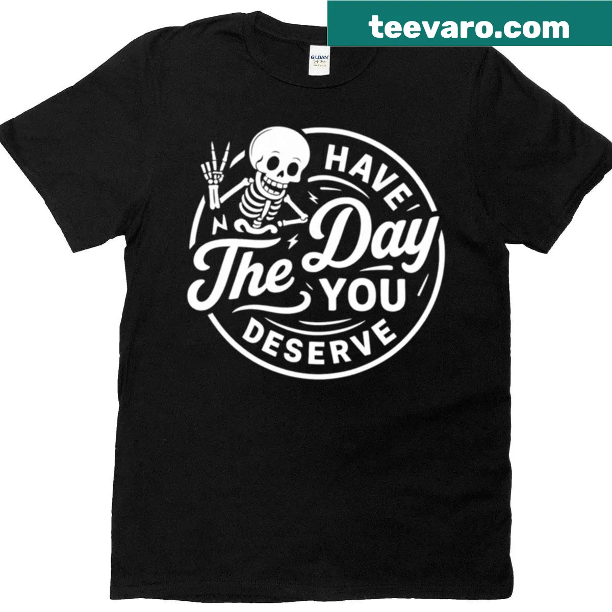Vintage skeleton logo t-shirt with edgy design — on a men's t-shirt