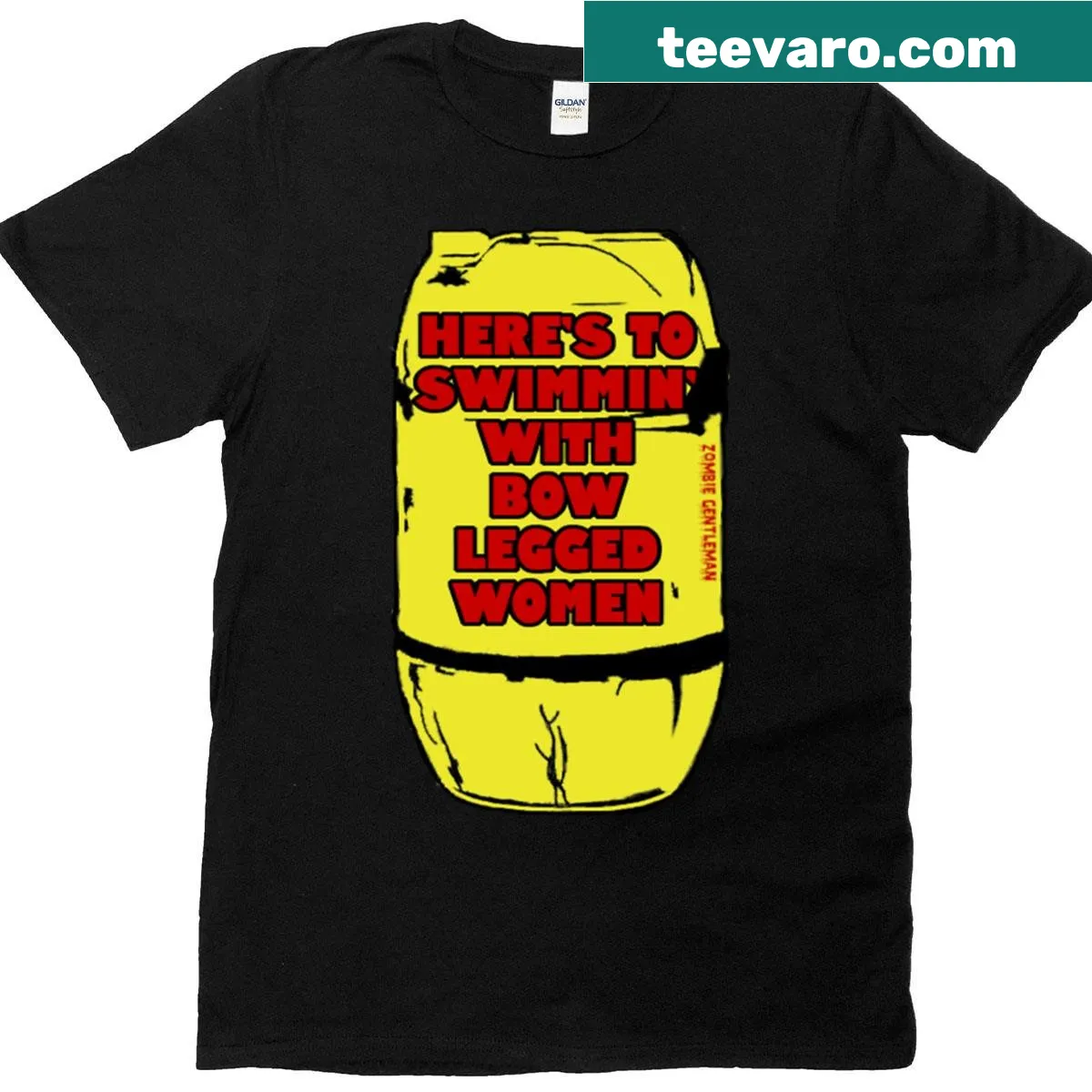 Playful swimming-themed t-shirt with fun typography — on a men's t-shirt