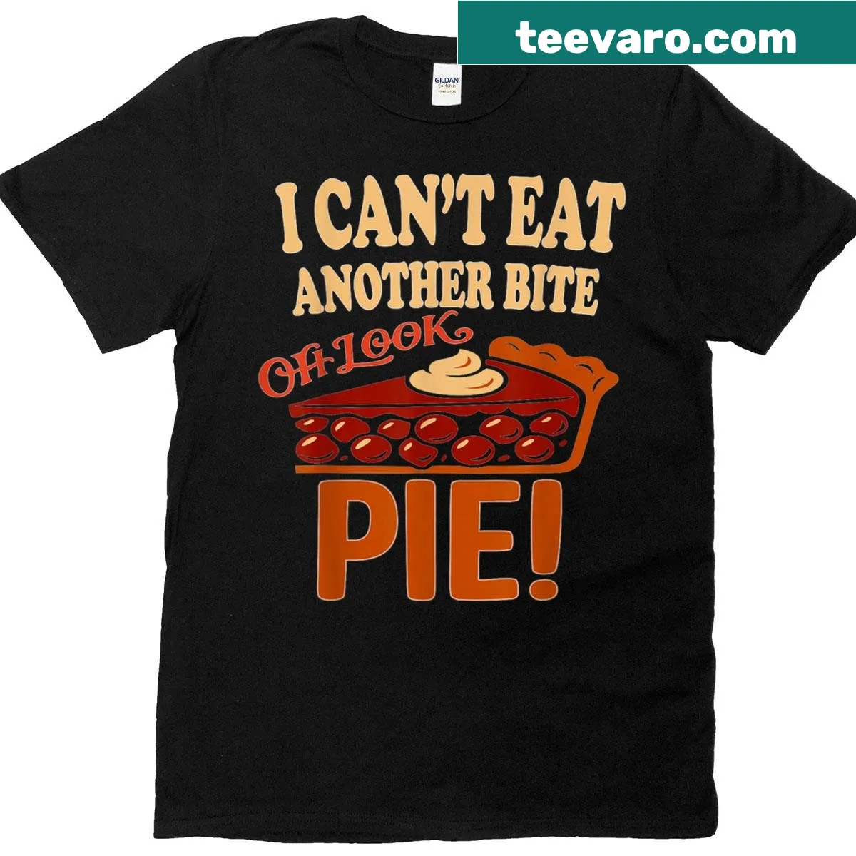Funny Thanksgiving t-shirt with humorous pie quote — on a men's t-shirt