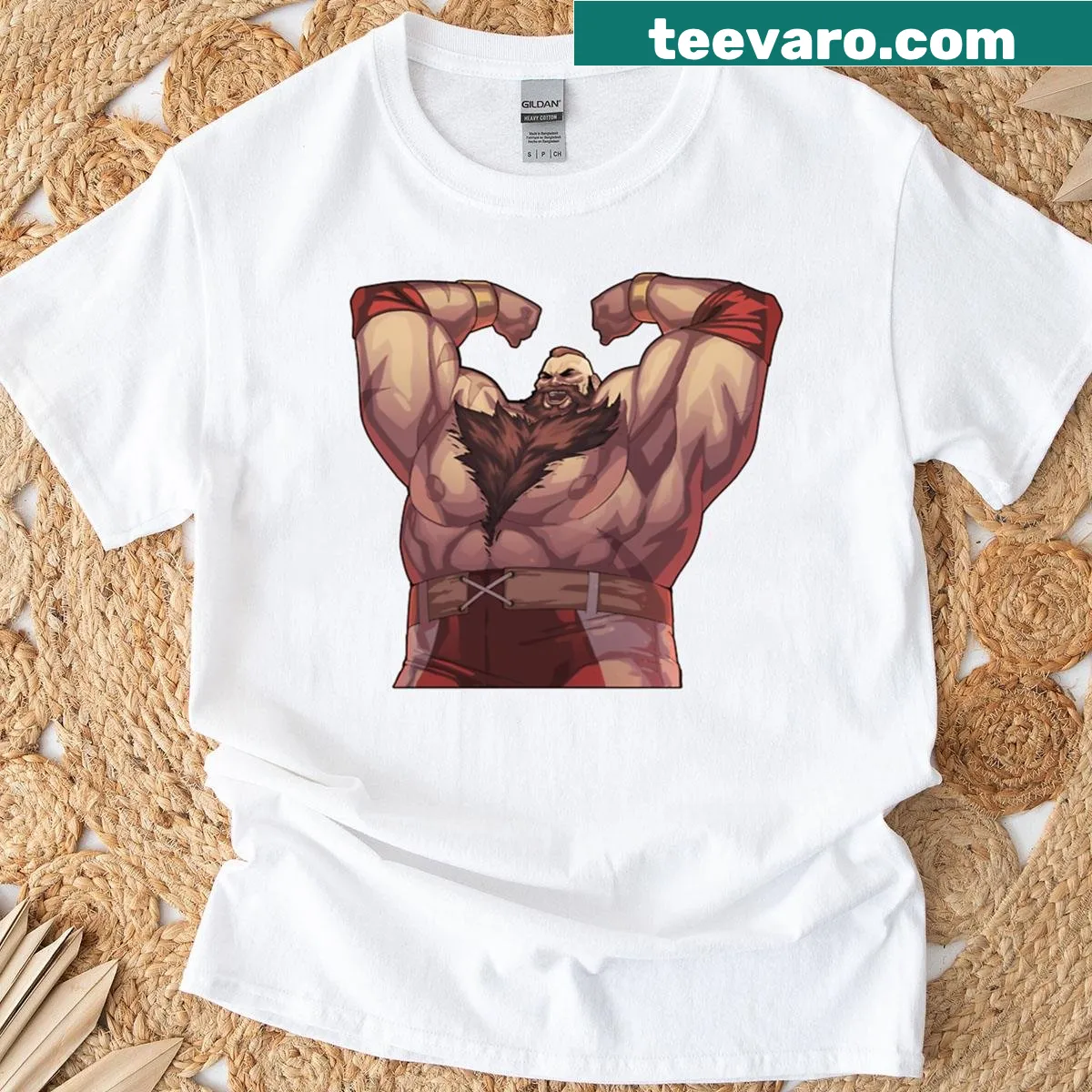 Gaming shirt featuring Zangief humor — on a men's t-shirt