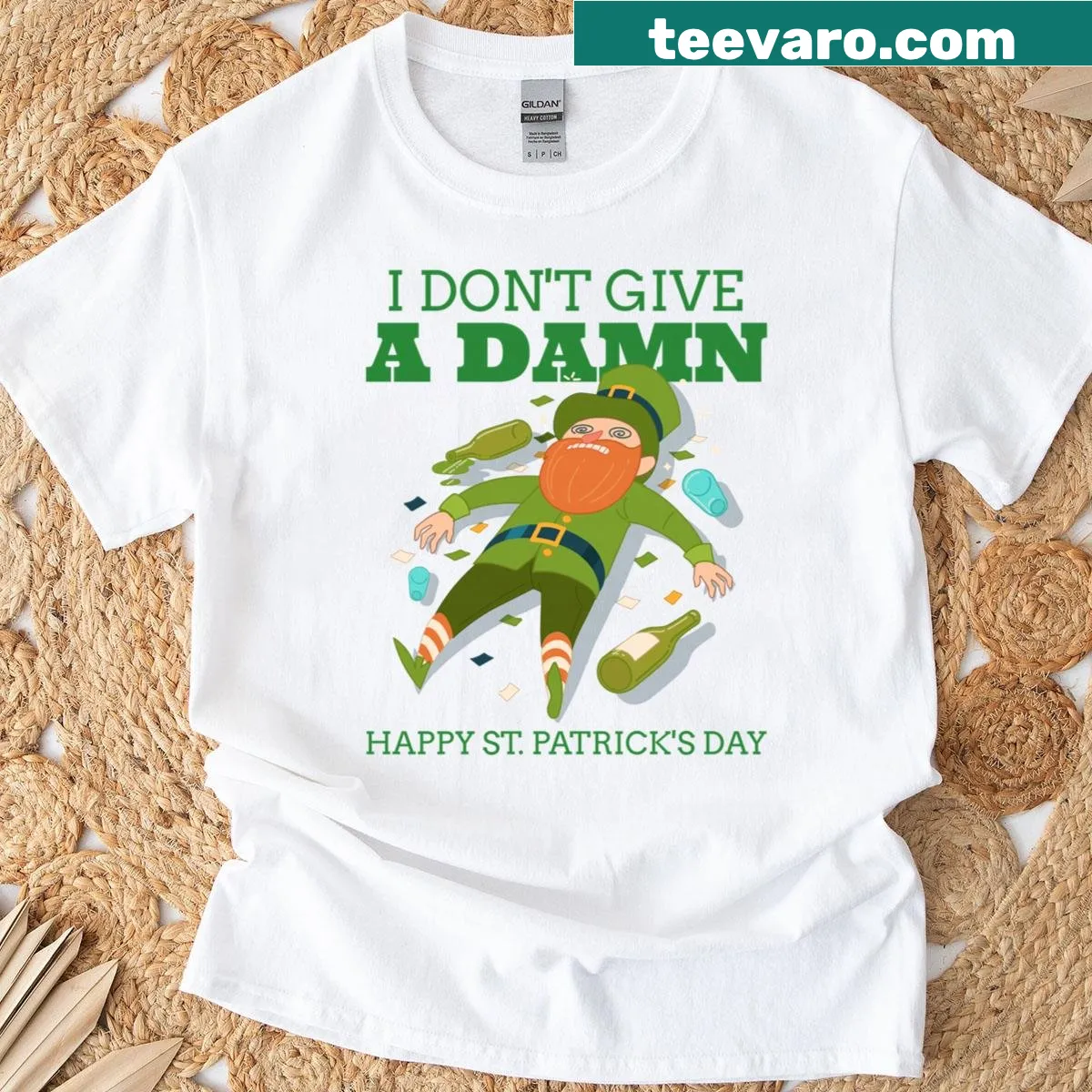 Edgy St. Patrick's Day t-shirt with humorous graphic text. — on a men's t-shirt