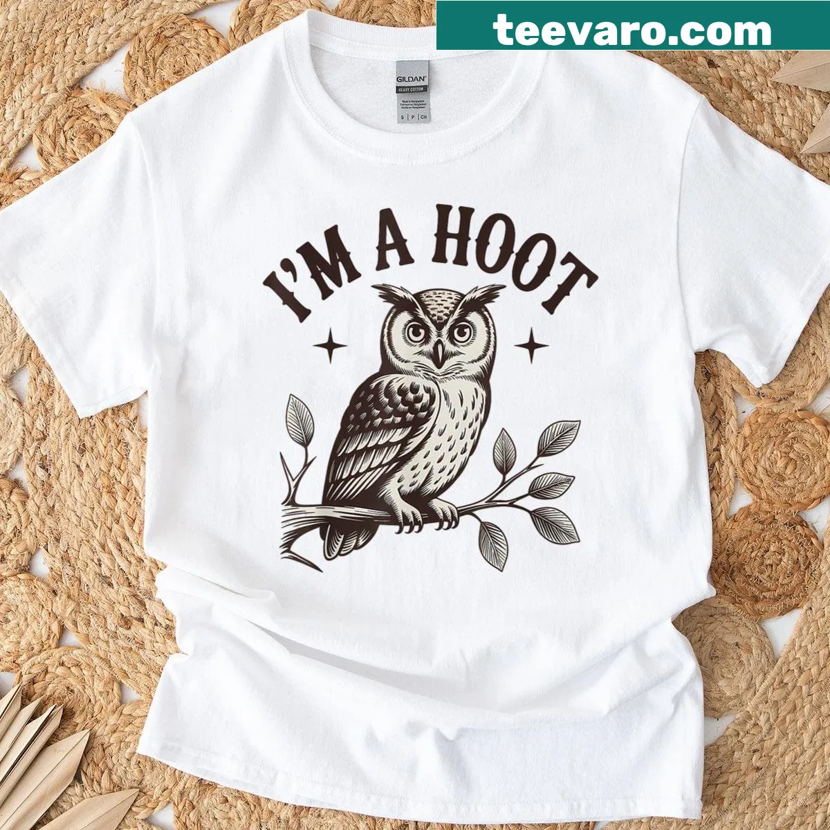 Illustrated owl pun graphic for night owls on a t-shirt — on a men's t-shirt