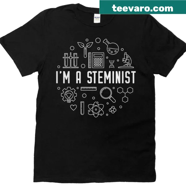 T-shirt with I'm A Steminist slogan promoting women in STEM