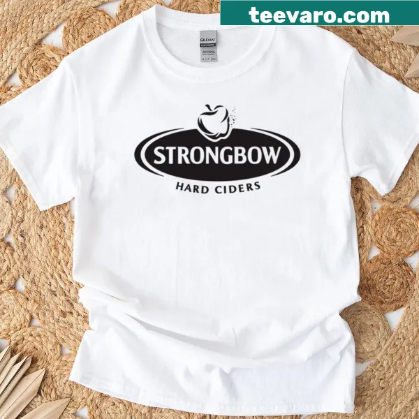 T-shirt depicting Strongbow Dark Fruit with a cityscape illustration