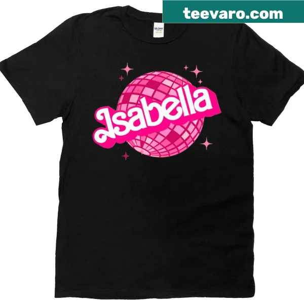 T-shirt featuring the name Isabella with a disco ball design