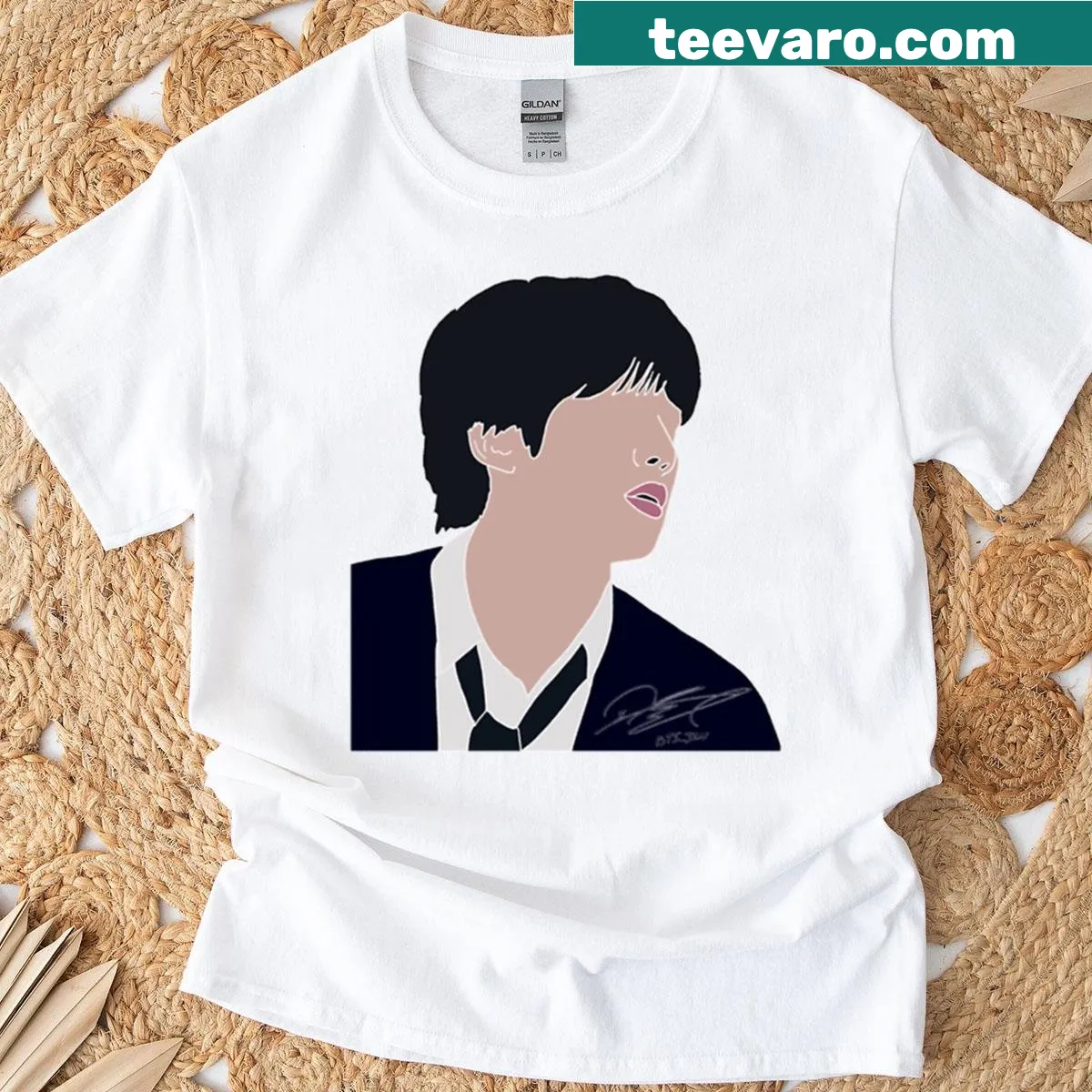 Artistic Jin drawing t-shirt featuring detailed graphic — on a men's t-shirt