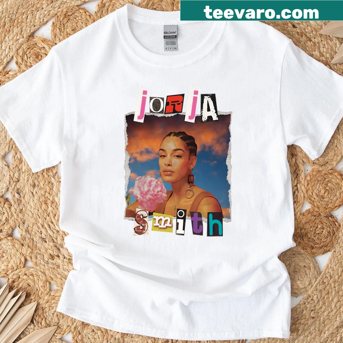 Retro collage design featuring Jorja Smith on a T-shirt. — on a men's t-shirt