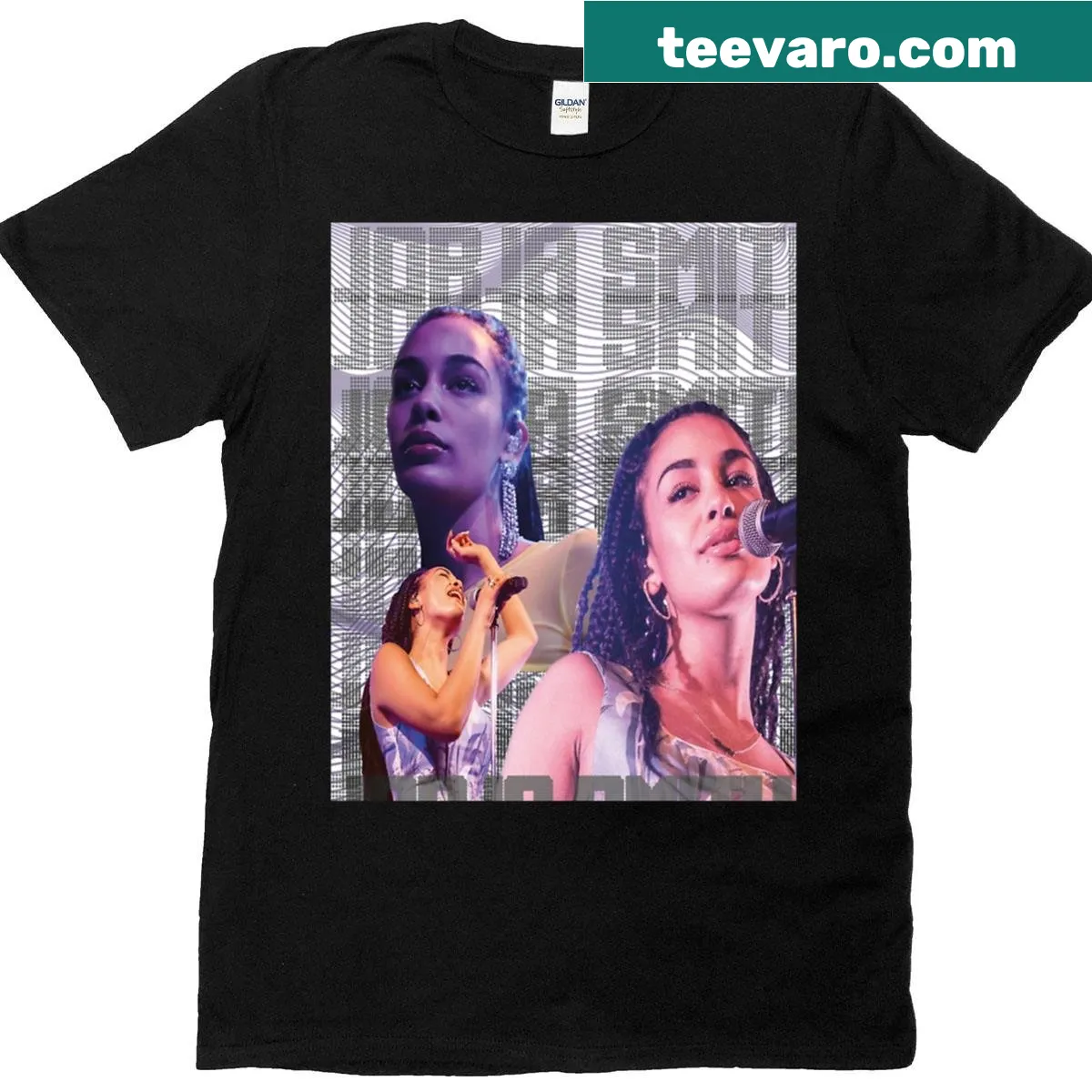Graphic T-shirt featuring an illustration inspired by Jorja Smith — on a men's t-shirt