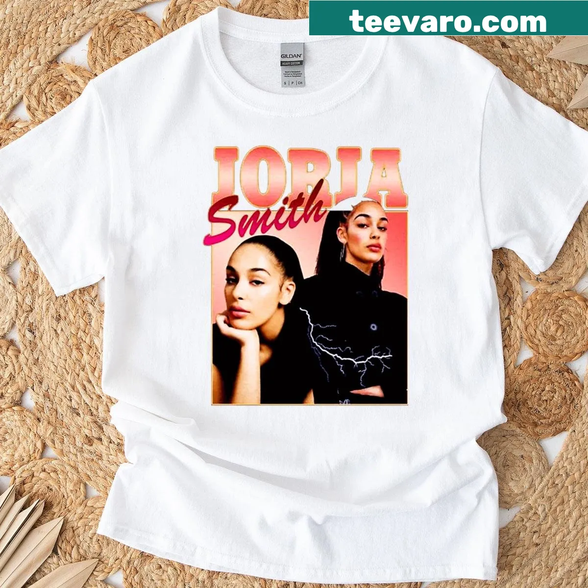 Motorcycle poster graphic T-shirt celebrating Jorja Smith for music lovers — on a men's t-shirt