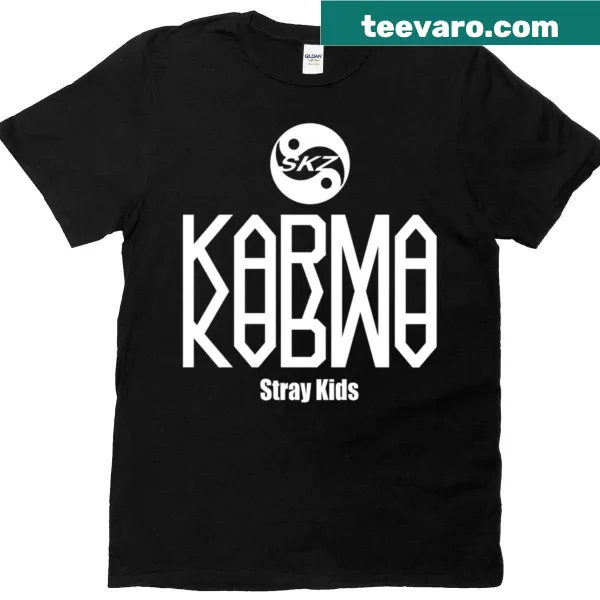 Dynamic design inspired by Stray Kids on a T-shirt.