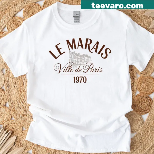Illustrated Paris T-shirt featuring Le Marais district details