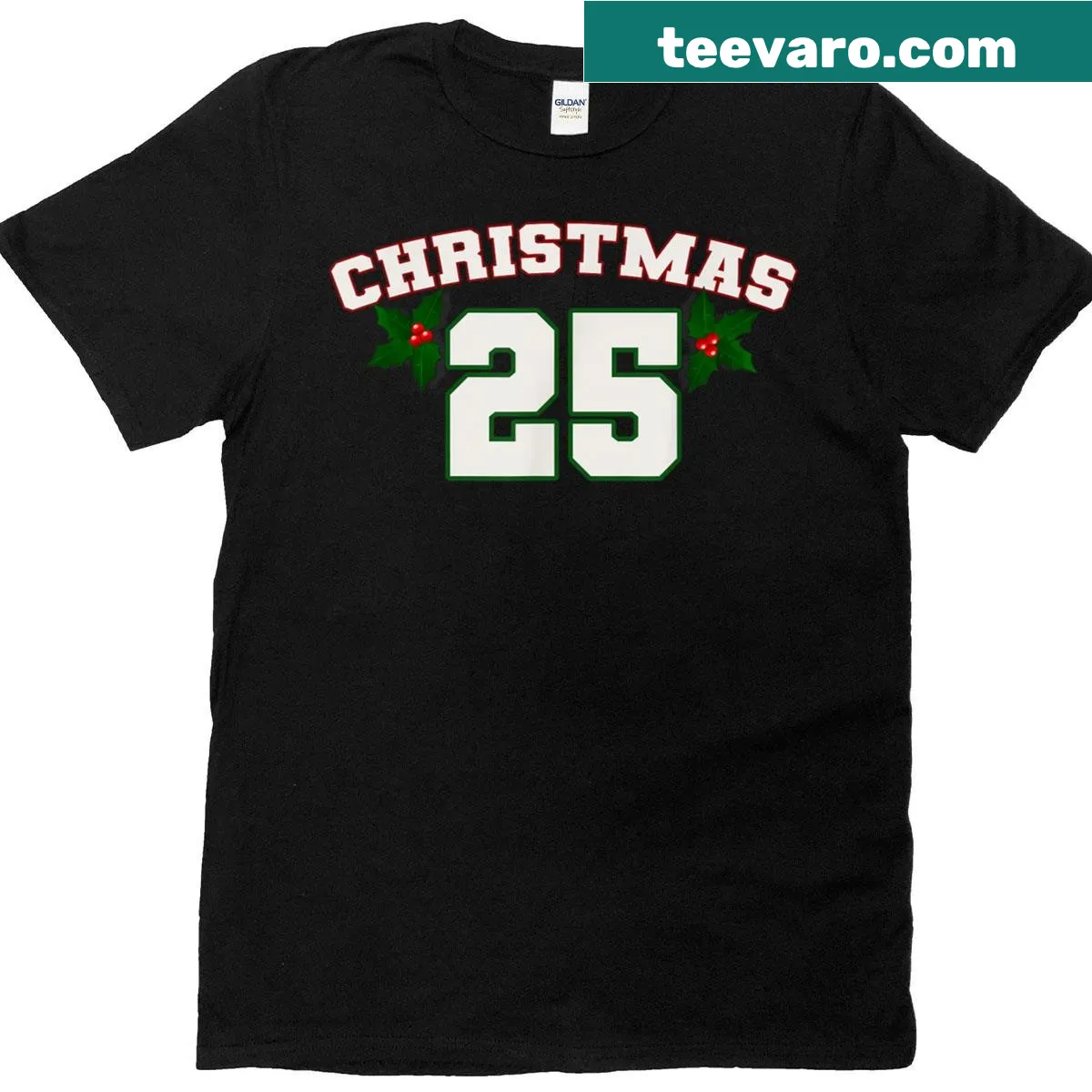 Festive Matching Christmas 25 t-shirt with playful typography — on a men's t-shirt