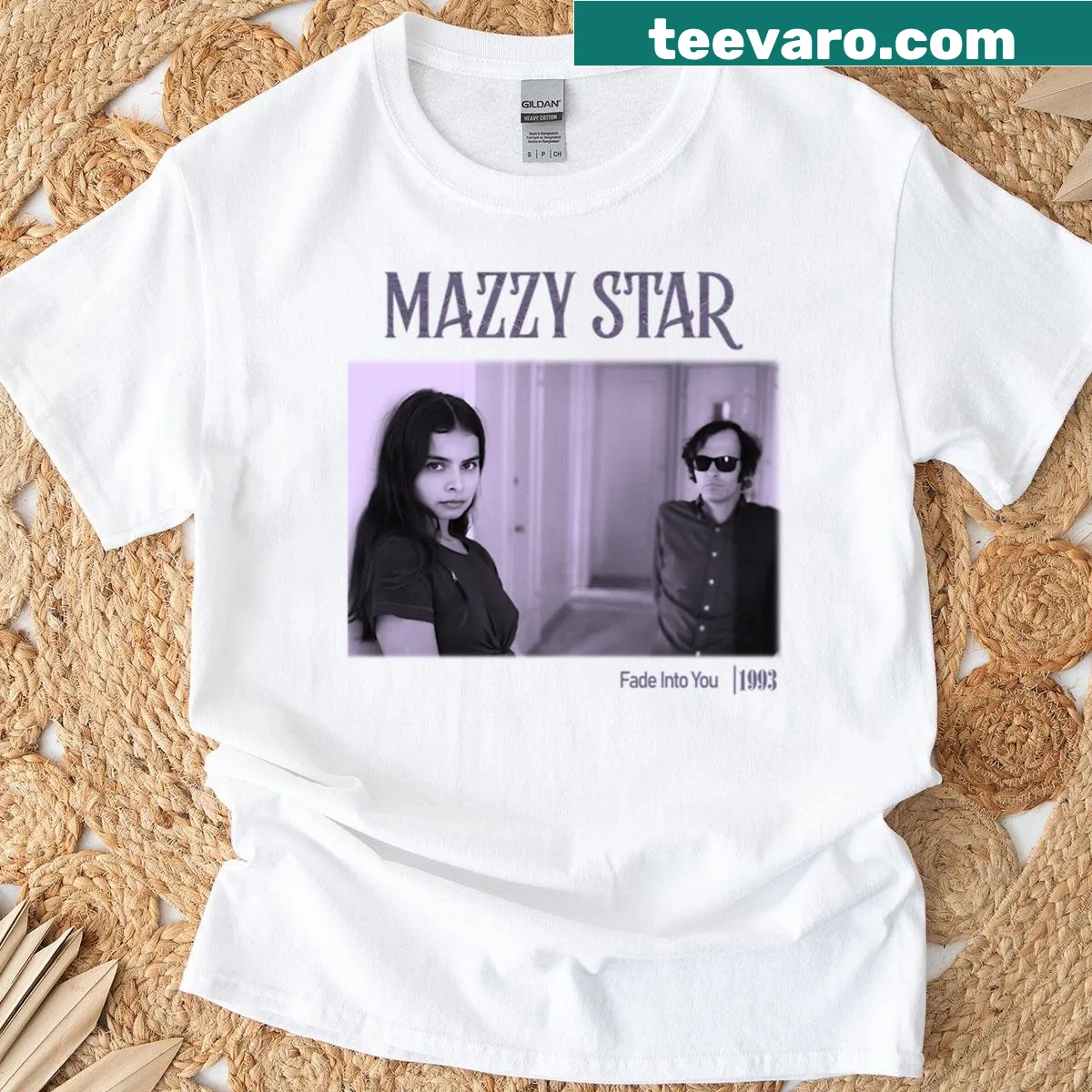 Illustrative Mazzy Star t-shirt featuring Hope Sandoval — on a men's t-shirt