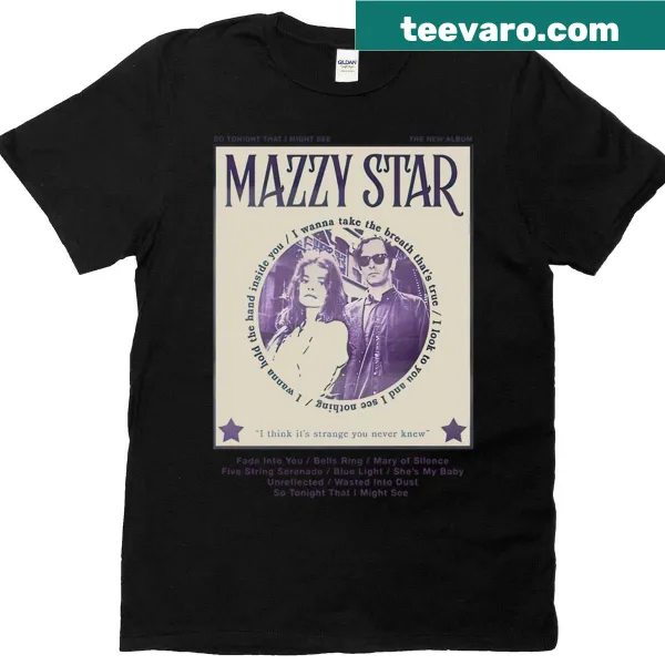 Illustrated T-shirt featuring Mazzy Star's lyrics and a nostalgic design