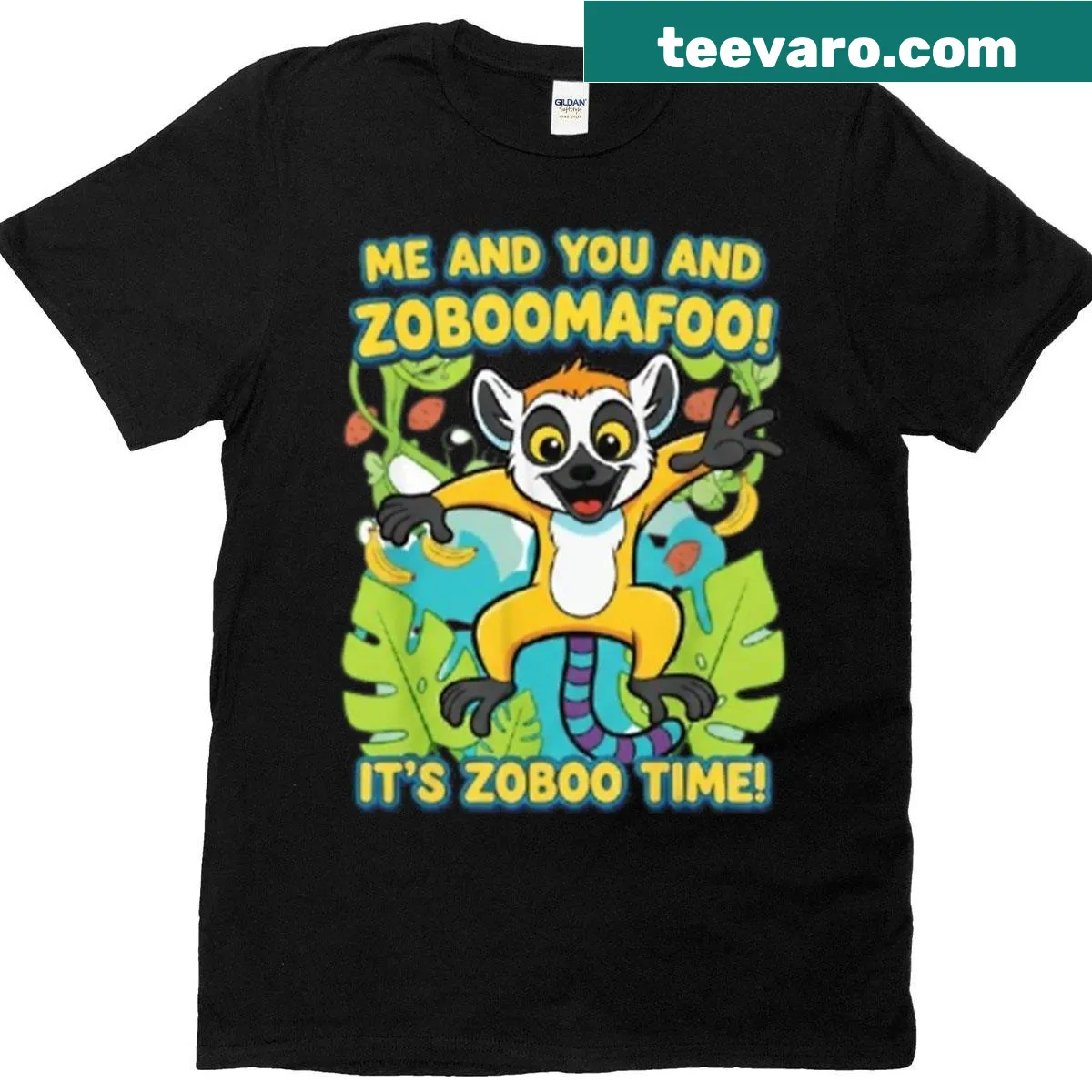 Nostalgic Zoboomafoo graphic tee featuring playful sifaka character. — on a men's t-shirt