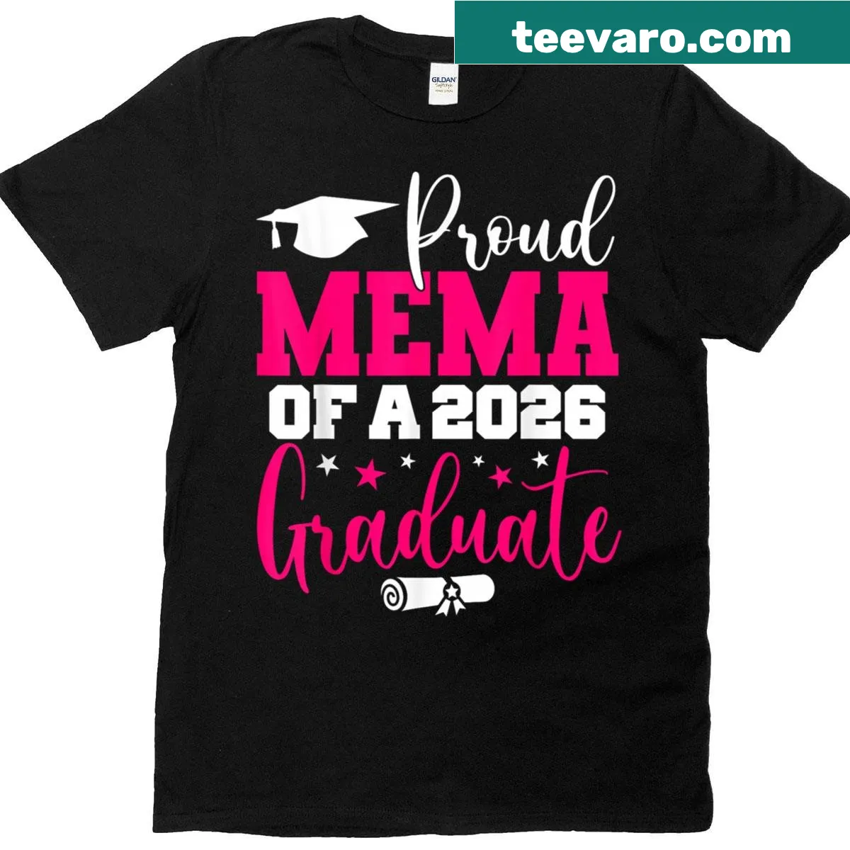 Proud Mema T-shirt celebrating the graduation of Class of 2026 — on a men's t-shirt