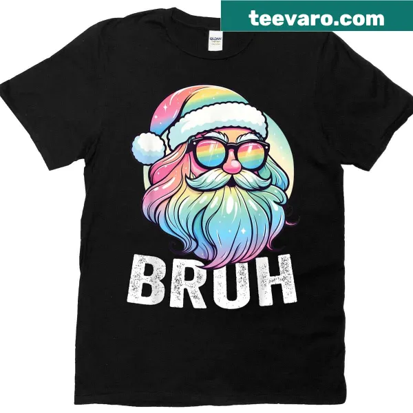 Funny retro Santa Claus graphic on Christmas-themed tee.
