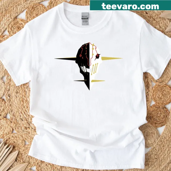 Edgy graphic t-shirt featuring a fierce metal face design