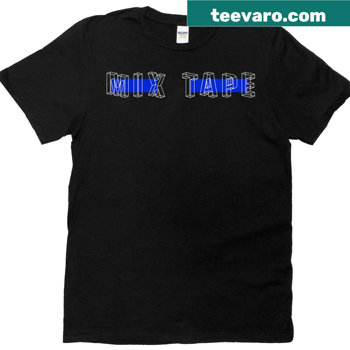 Retro-inspired T-shirt featuring a design of a mixtape — on a men's t-shirt