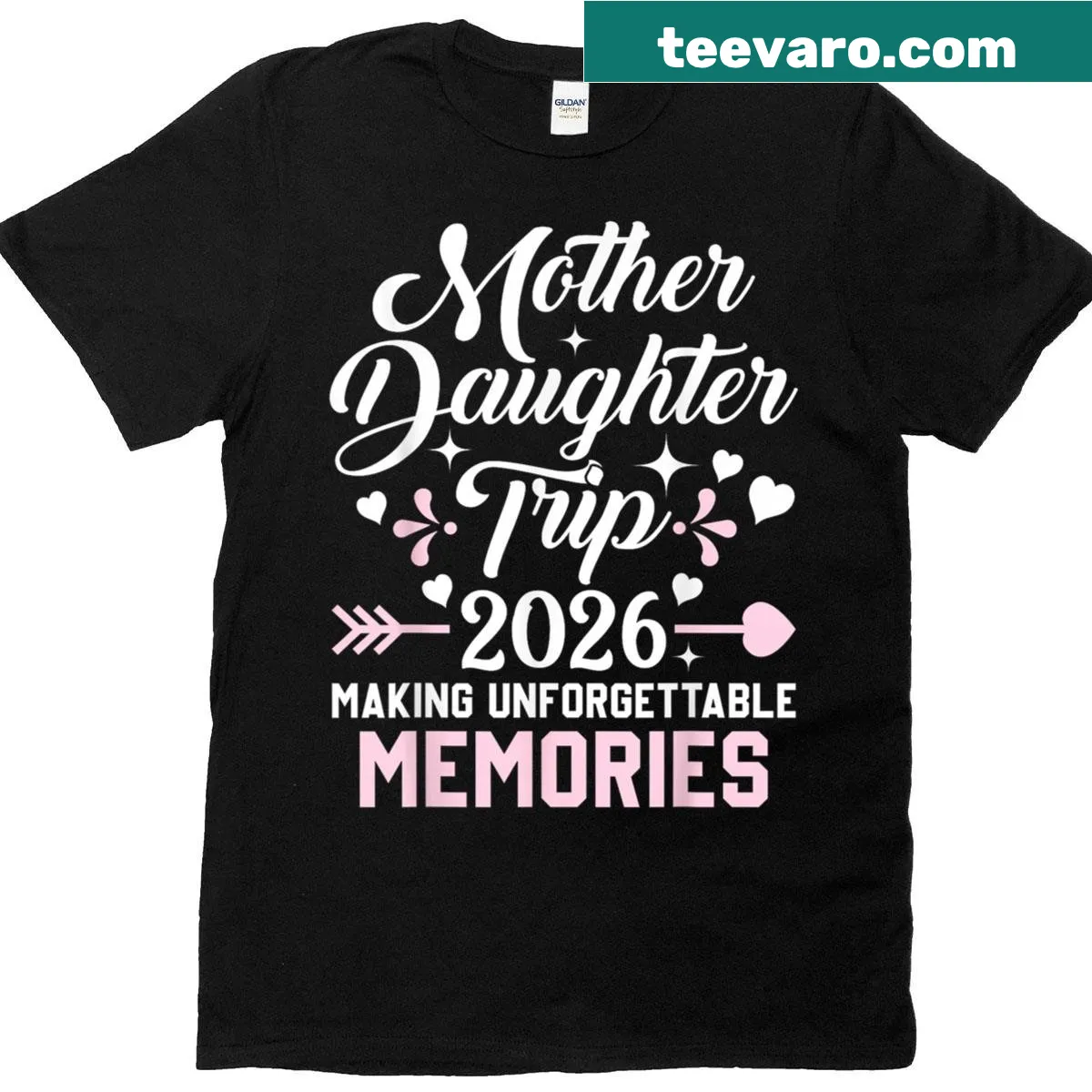 Illustrative T-shirt celebrating mother-daughter trips — on a men's t-shirt