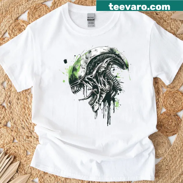 Vintage horror film logo T-shirt for Halloween enthusiasts.