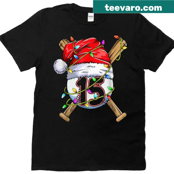 Birthday T-shirt with Santa hat and text for 15th birthday