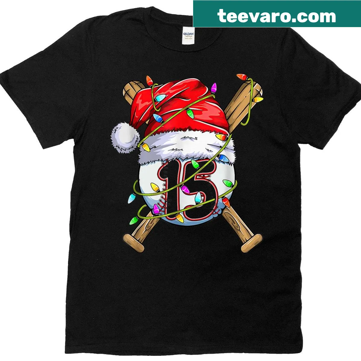 Birthday T-shirt with Santa hat and text for 15th birthday — on a men's t-shirt