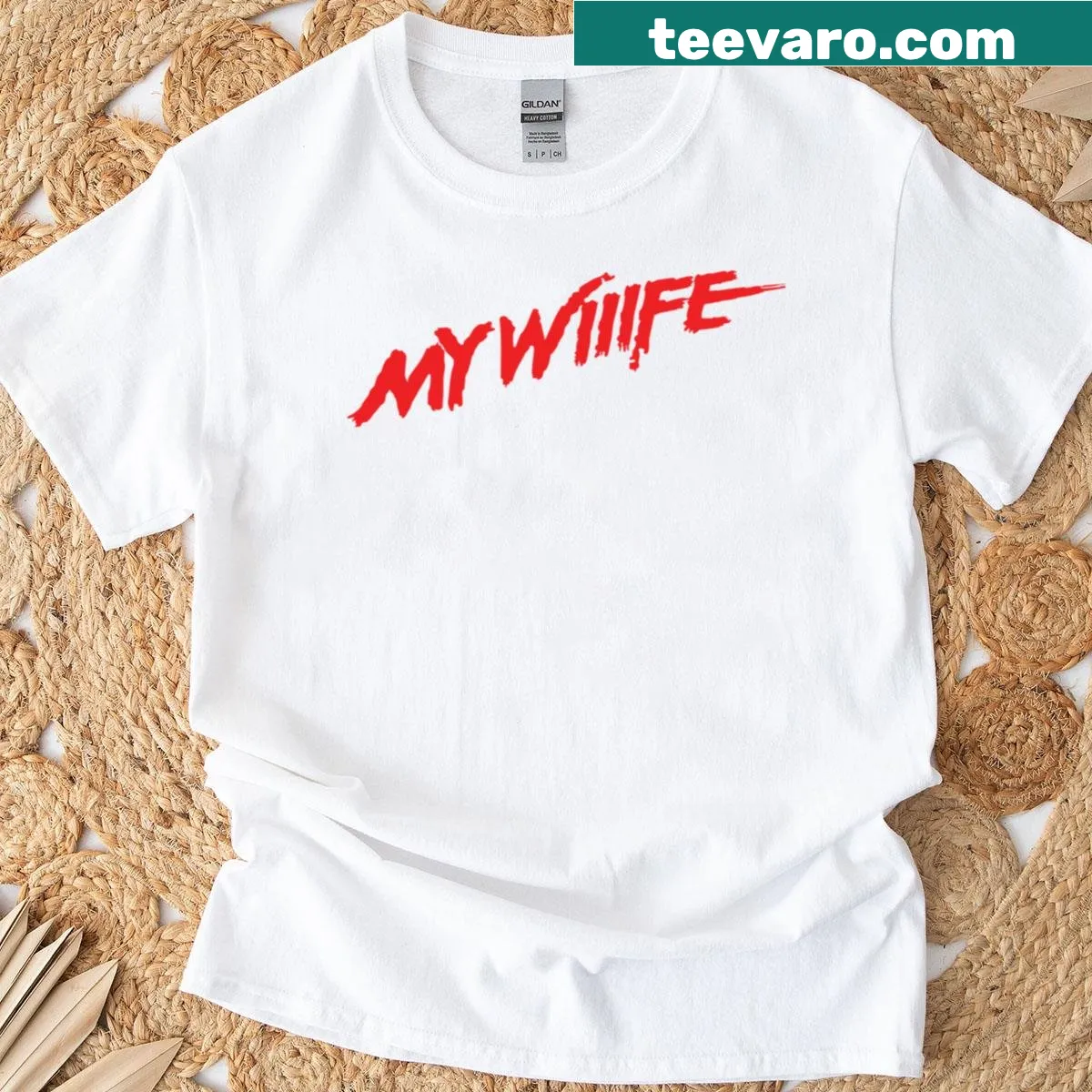 Humorous Baywatch inspired t-shirt with playful typography — on a men's t-shirt