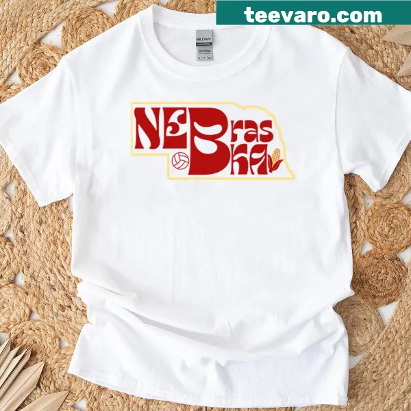 Nebraska Volleyball State T-shirt with bold text.