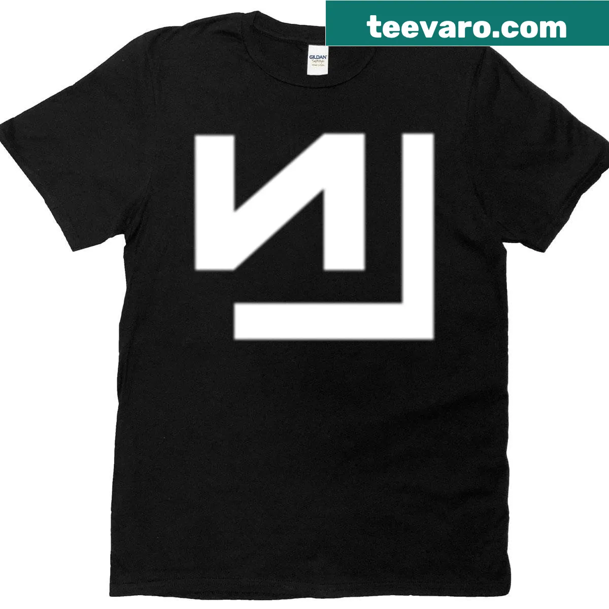 Oversized T-shirt featuring the Nin N logo in a badge style — on a men's t-shirt