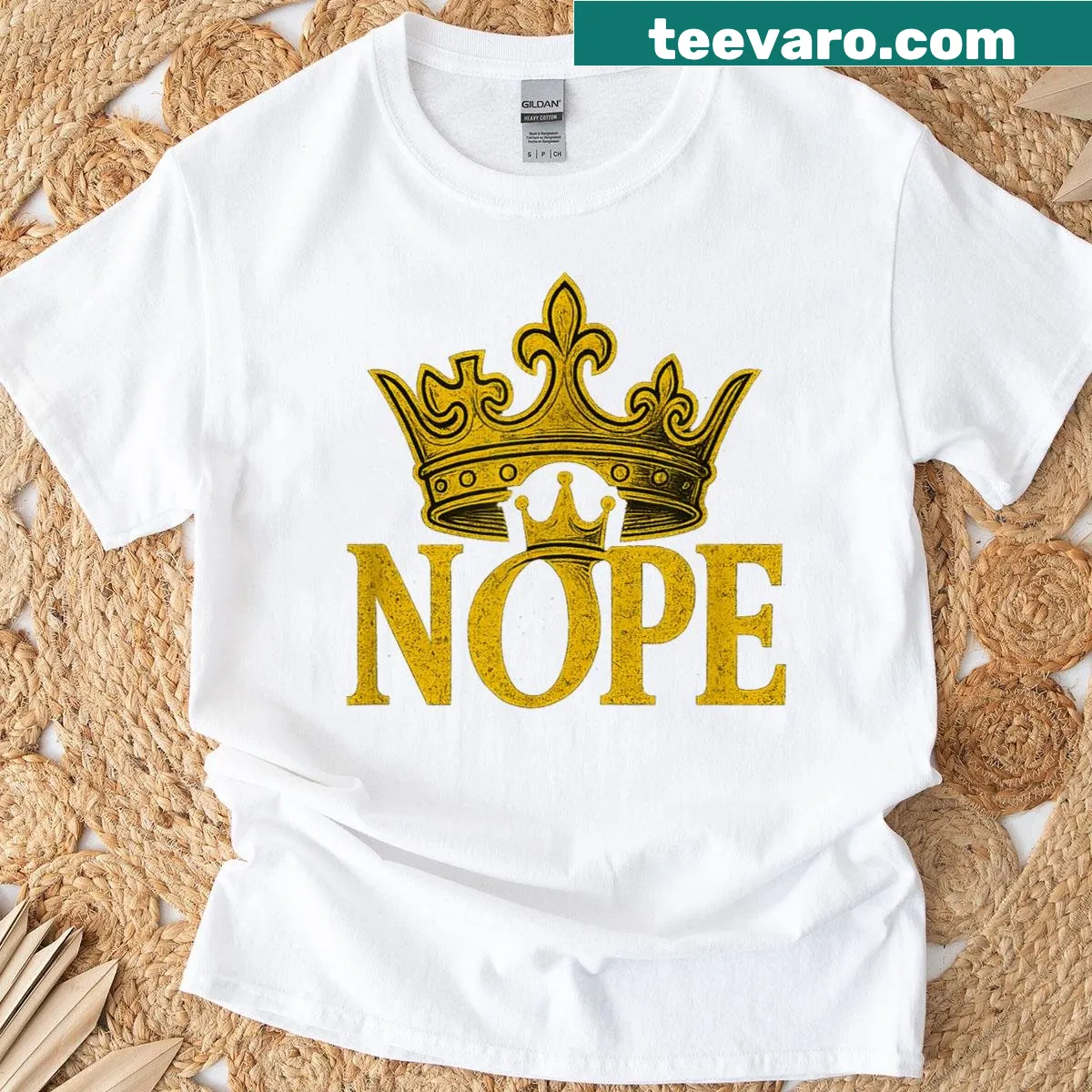 Nope t-shirt with No Kings In America slogan — on a men's t-shirt