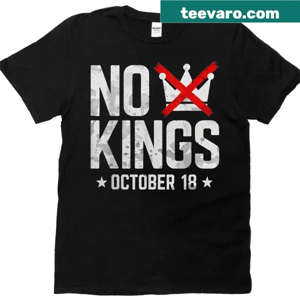 Political T-shirt with the phrase 'No Kings In America'