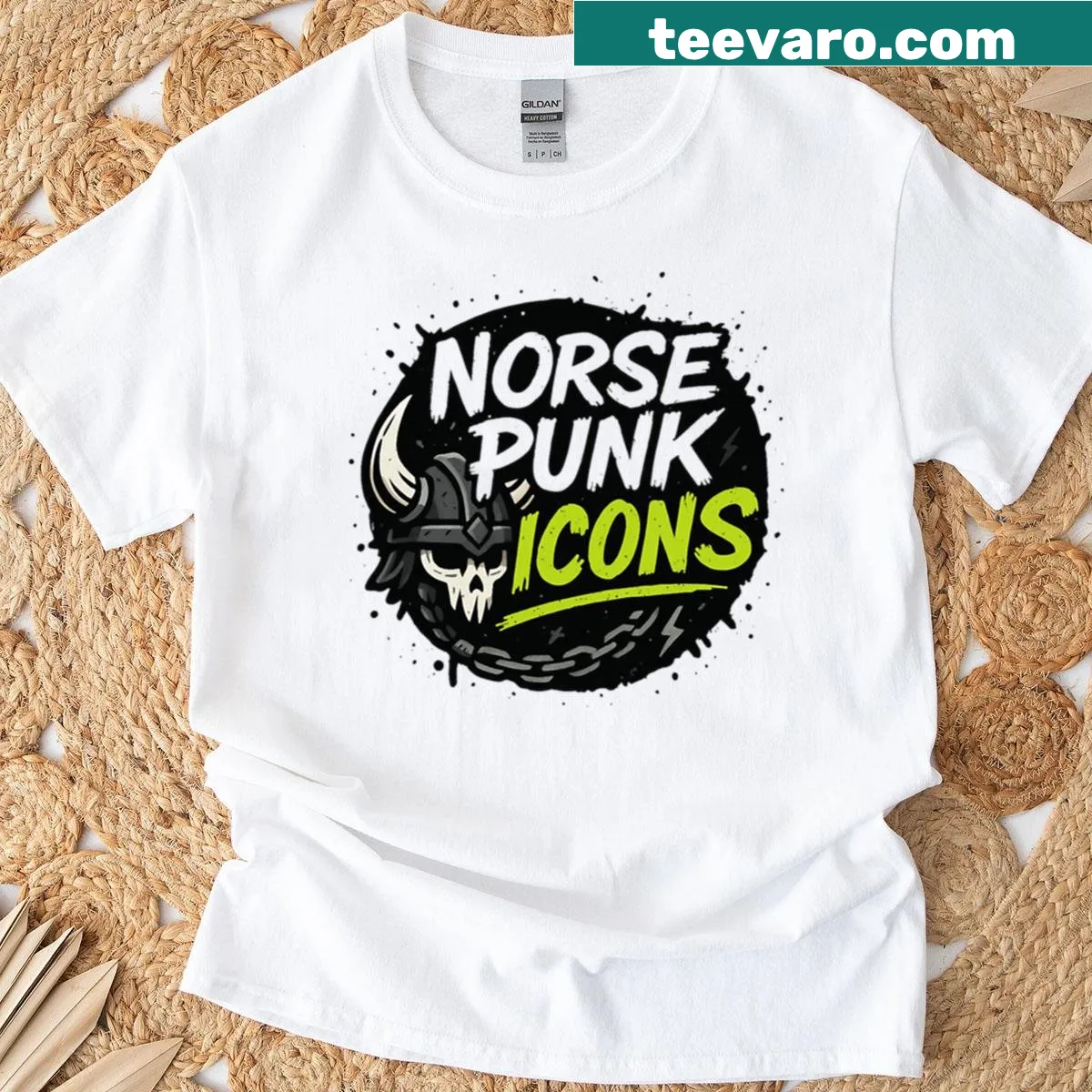 Official logo T-shirt celebrating Norse punk culture. — on a men's t-shirt