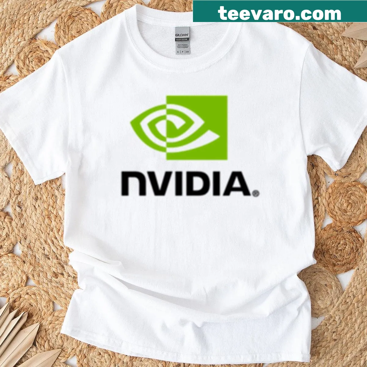 Nvidia logo shirt representing AI and GPU technology — on a men's t-shirt