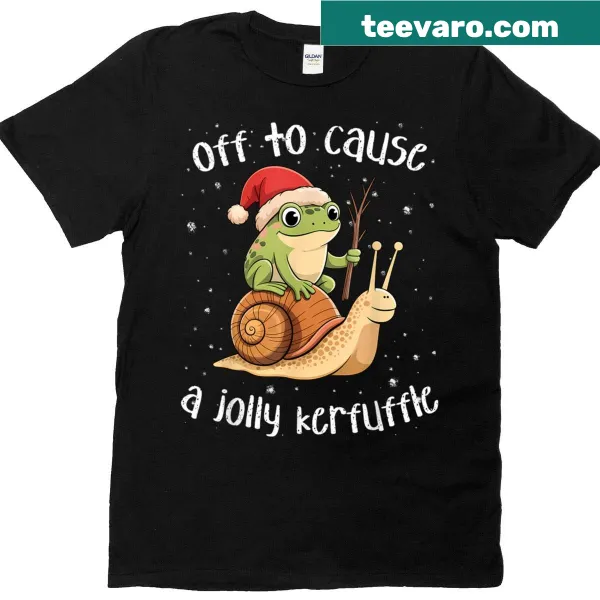 Funny Christmas shirt featuring a playful frog design