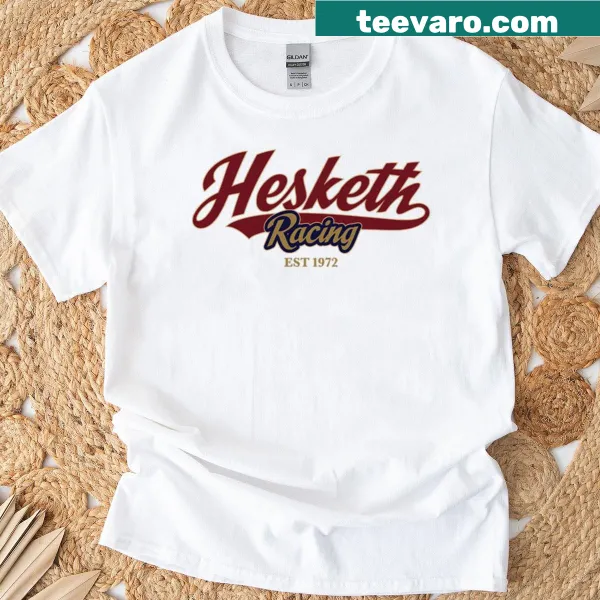Official Hesketh Racing logo t-shirt celebrating the racing team established in 1972.