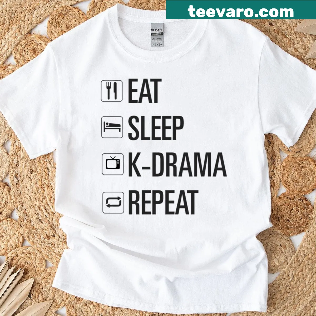 Text 'Only Kdrama' on a fun T-shirt design — on a men's t-shirt