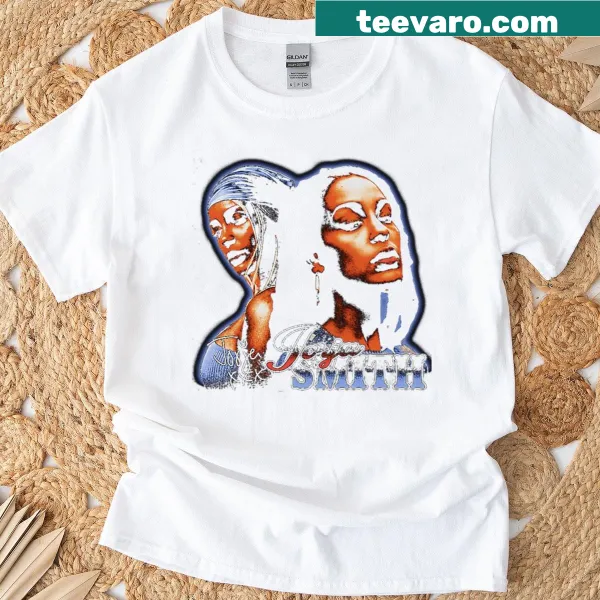 Double portrait illustration of Orja Smith on a music lover's t-shirt