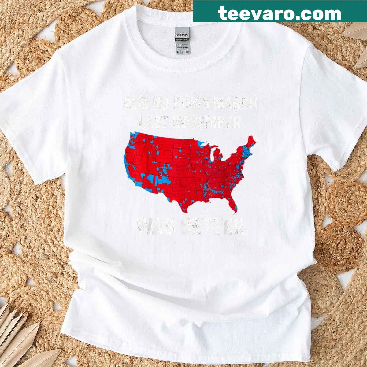 Humorous t-shirt with a clever slogan about past events — on a men's t-shirt