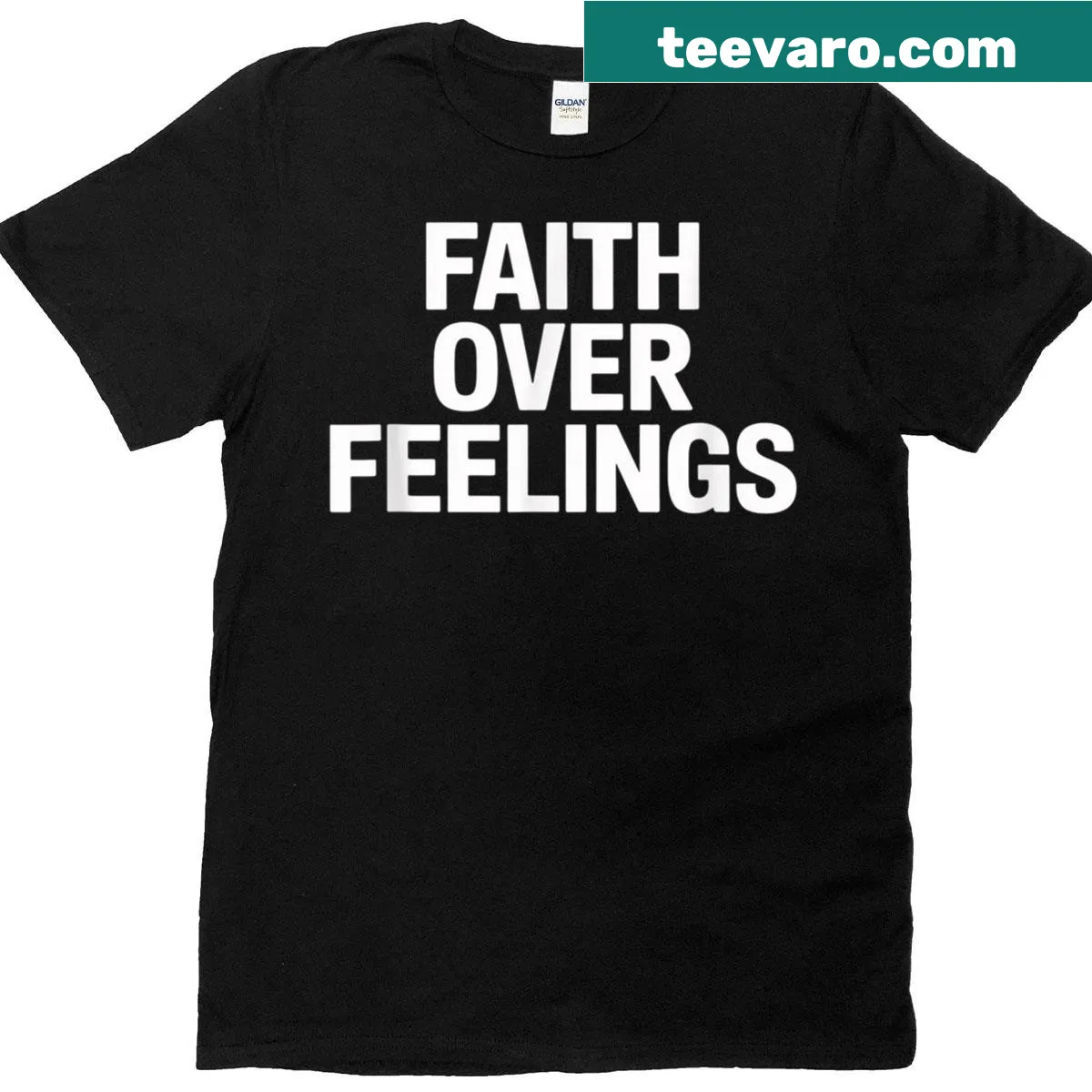 Pastor Appreciation t-shirt with Faith Over Feelings design — on a men's t-shirt