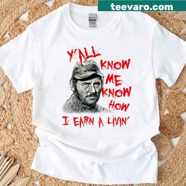 Graphic of Quint from Jaws on a T-shirt