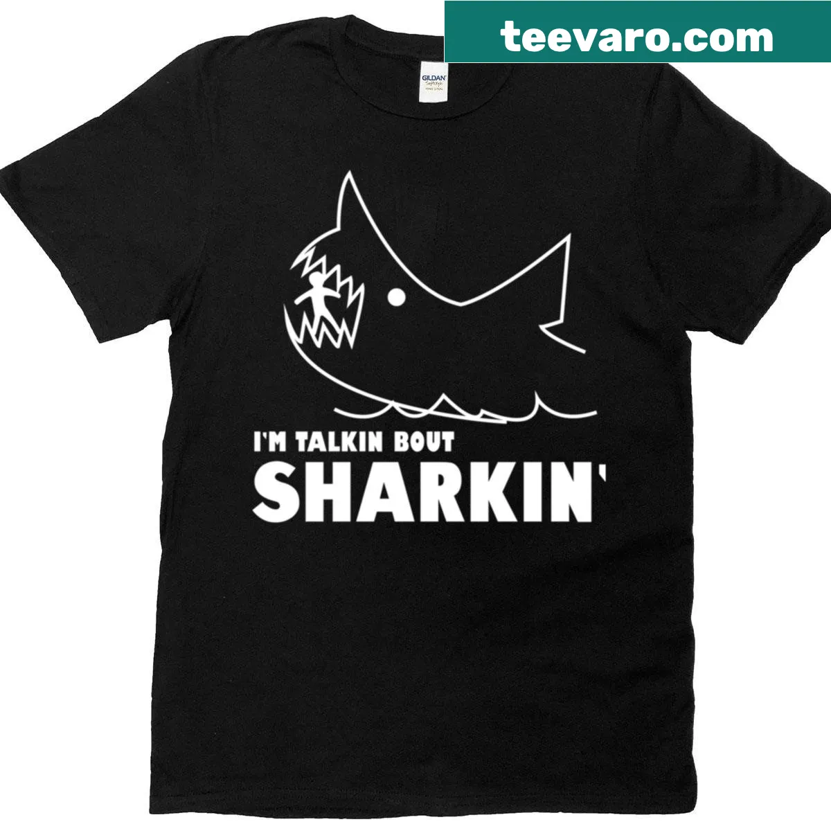Cartoon shark graphic on a fun T-shirt. — on a men's t-shirt