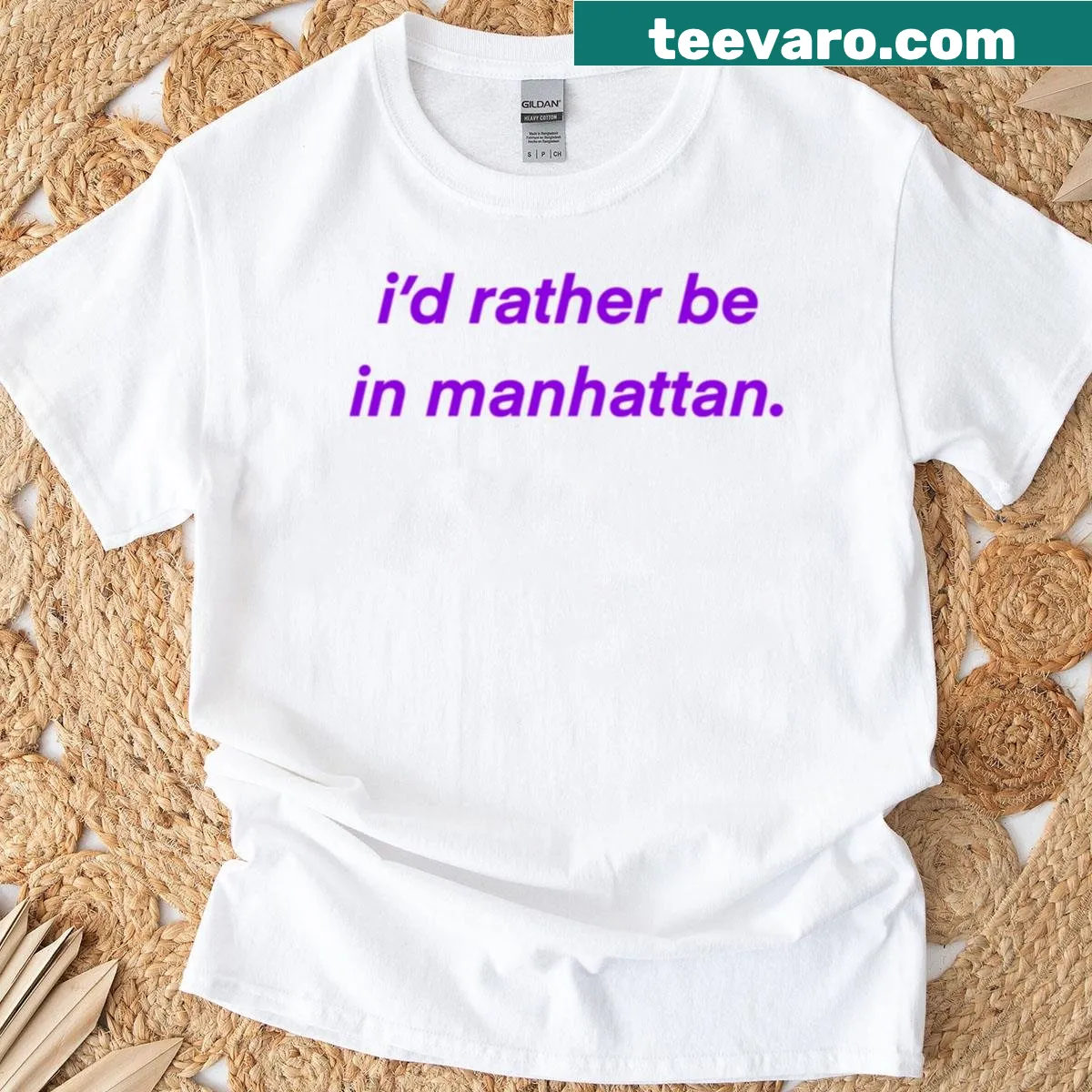 Typography t-shirt expressing a love for Manhattan — on a men's t-shirt